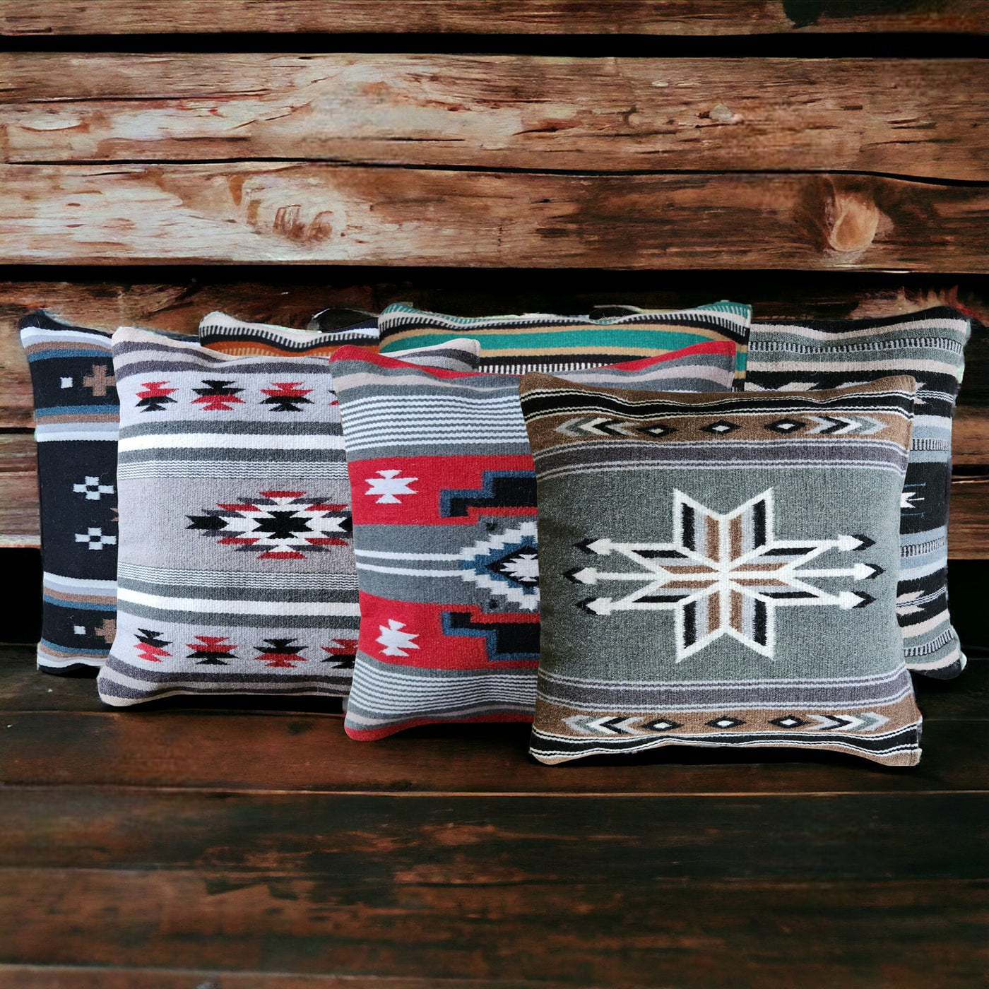 20 X 20 Handwoven Wool Southwestern Pillows - Western Pillow Covers - Ranch Junkie Mercantile LLC 