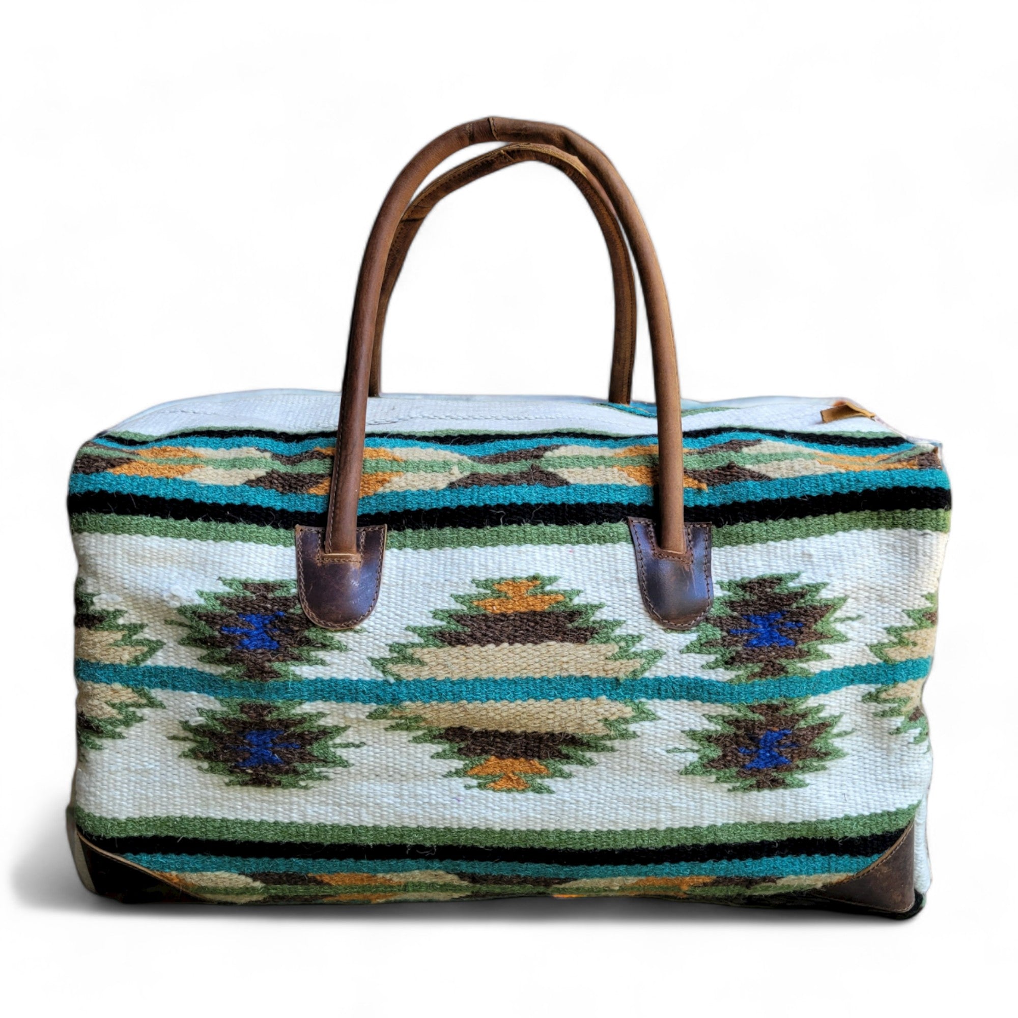 Bundle Deal Aspen Wool Southwestern Aztec Large Weekender Duffel Bag + Handwoven Wool Tote Purse - Ranch Junkie Mercantile LLC 