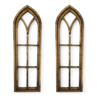 37" X 12" Farmhouse Rustic Wooden Wall Window Arches Rustic Brown Dandelion - Ranch Junkie Mercantile LLC 