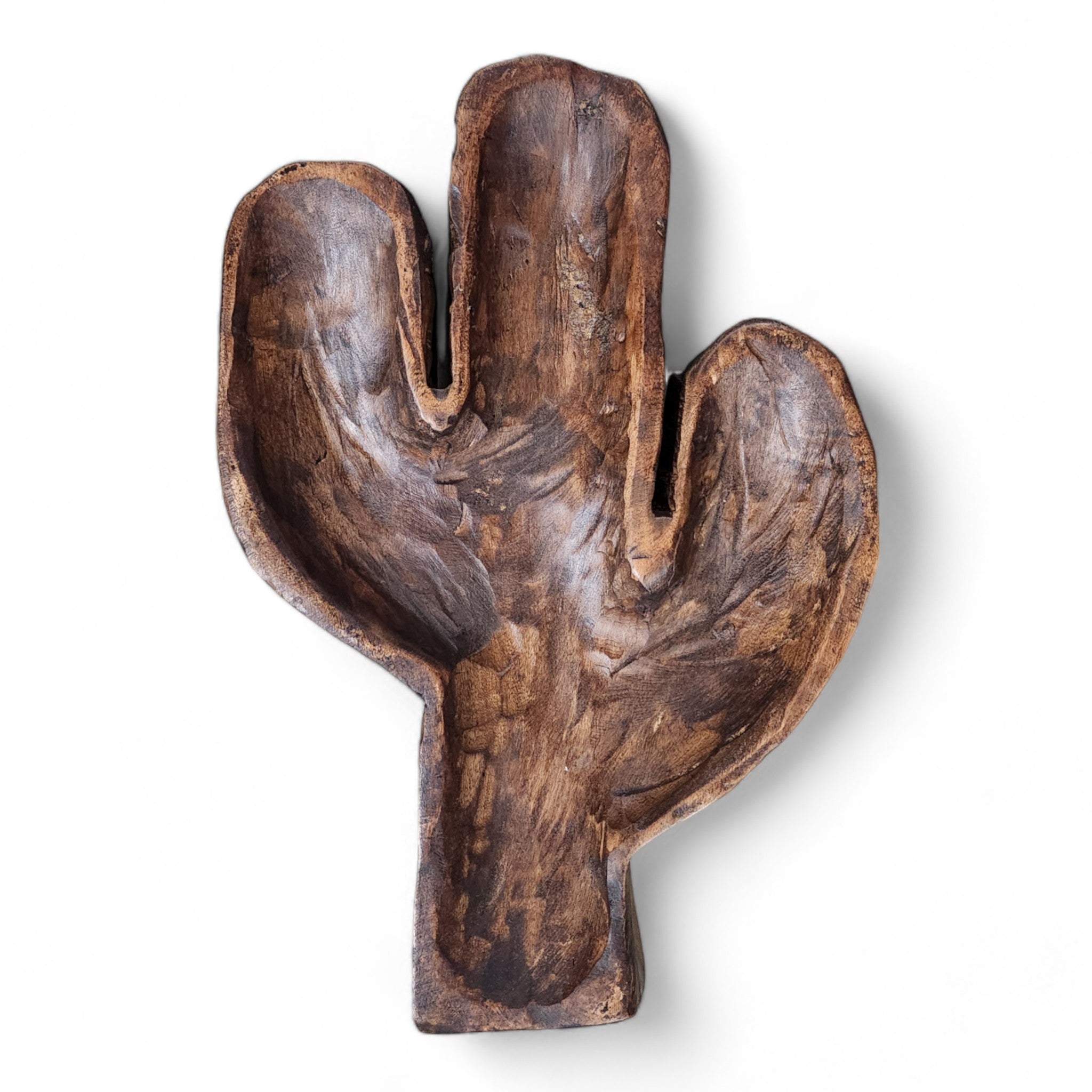 Large Wood Cactus Dough Bowl Or Wall Hanging - Ranch Junkie Mercantile LLC 