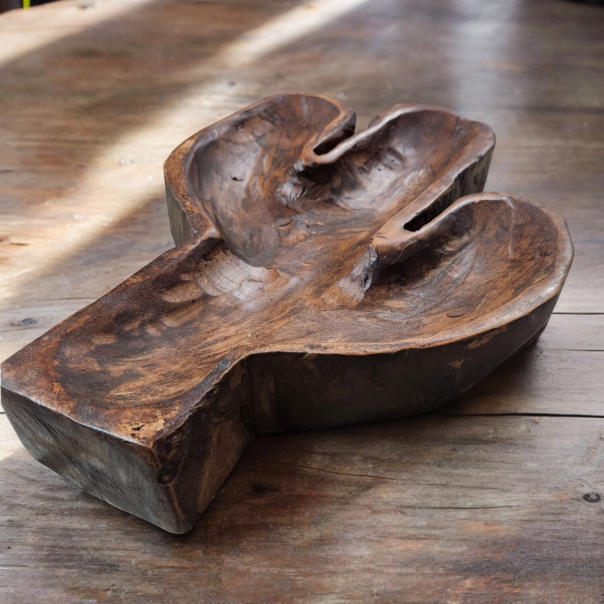 Large Wood Cactus Dough Bowl Or Wall Hanging - Ranch Junkie Mercantile LLC 