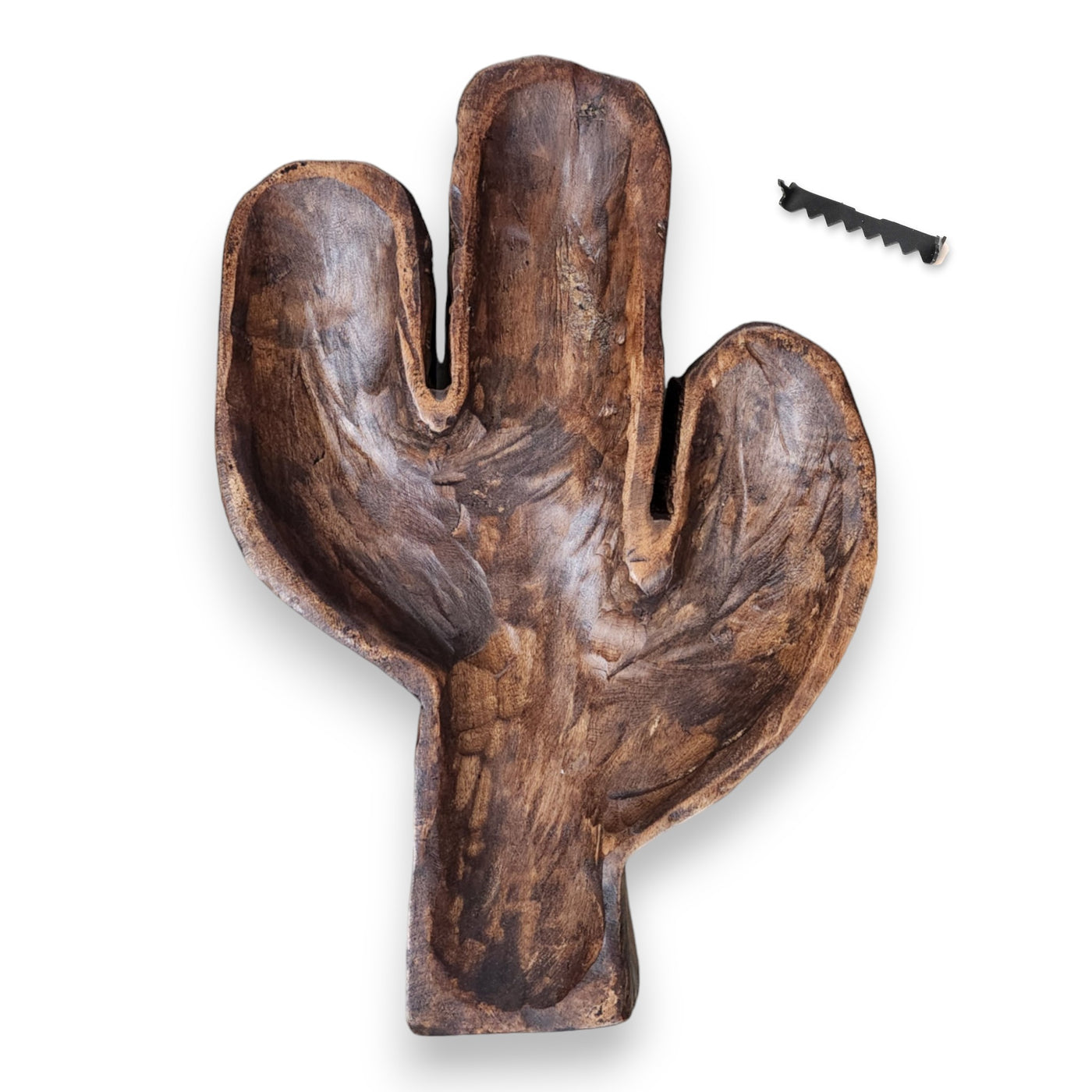 Large Wood Cactus Dough Bowl Or Wall Hanging - Ranch Junkie Mercantile LLC 