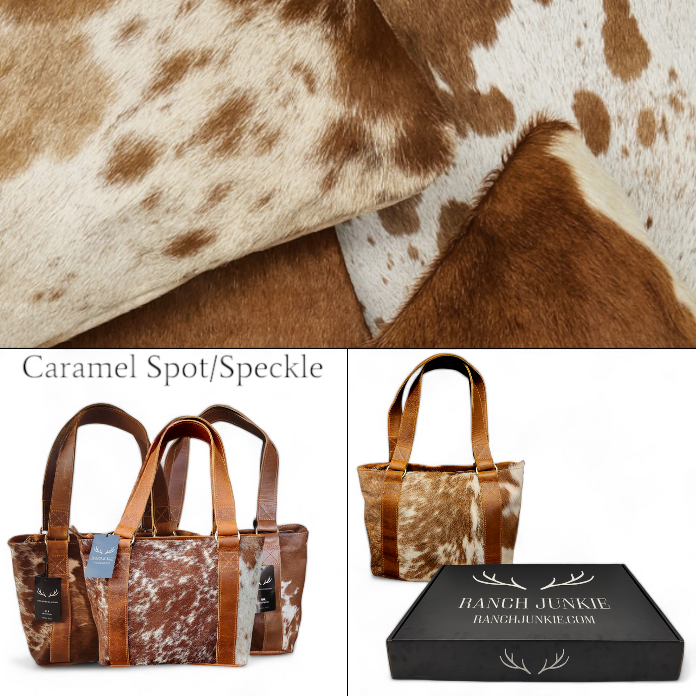 Bundle Deal Highlands Cowhide Tote Purse Saddle + Envelope Cowhide Large Wallet Saddle - Ranch Junkie Mercantile LLC 