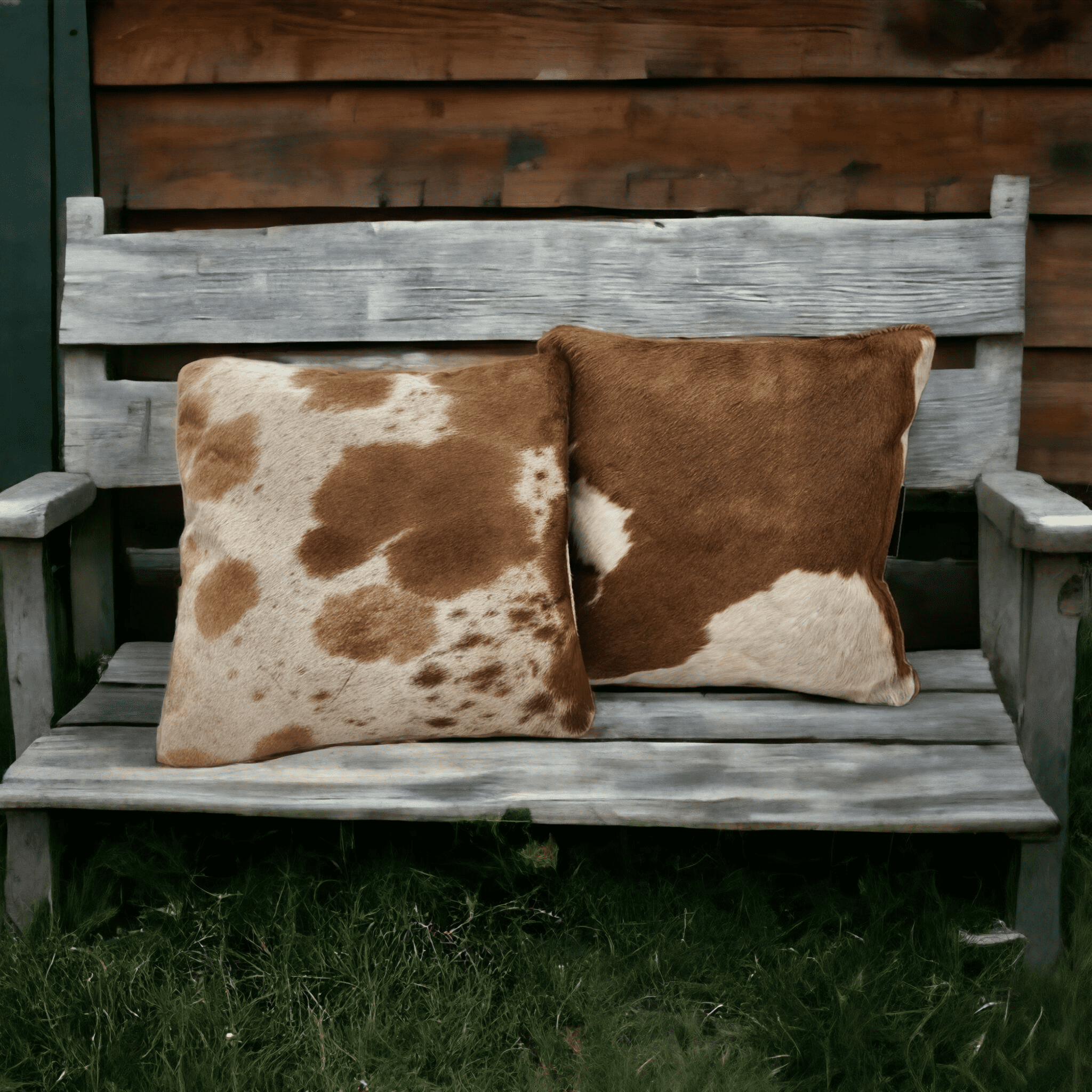 18x18 Caramel Brown Genuine Cowhide Pillow Covers Double Sided Highlands Cowhide Pillow 8133921997059