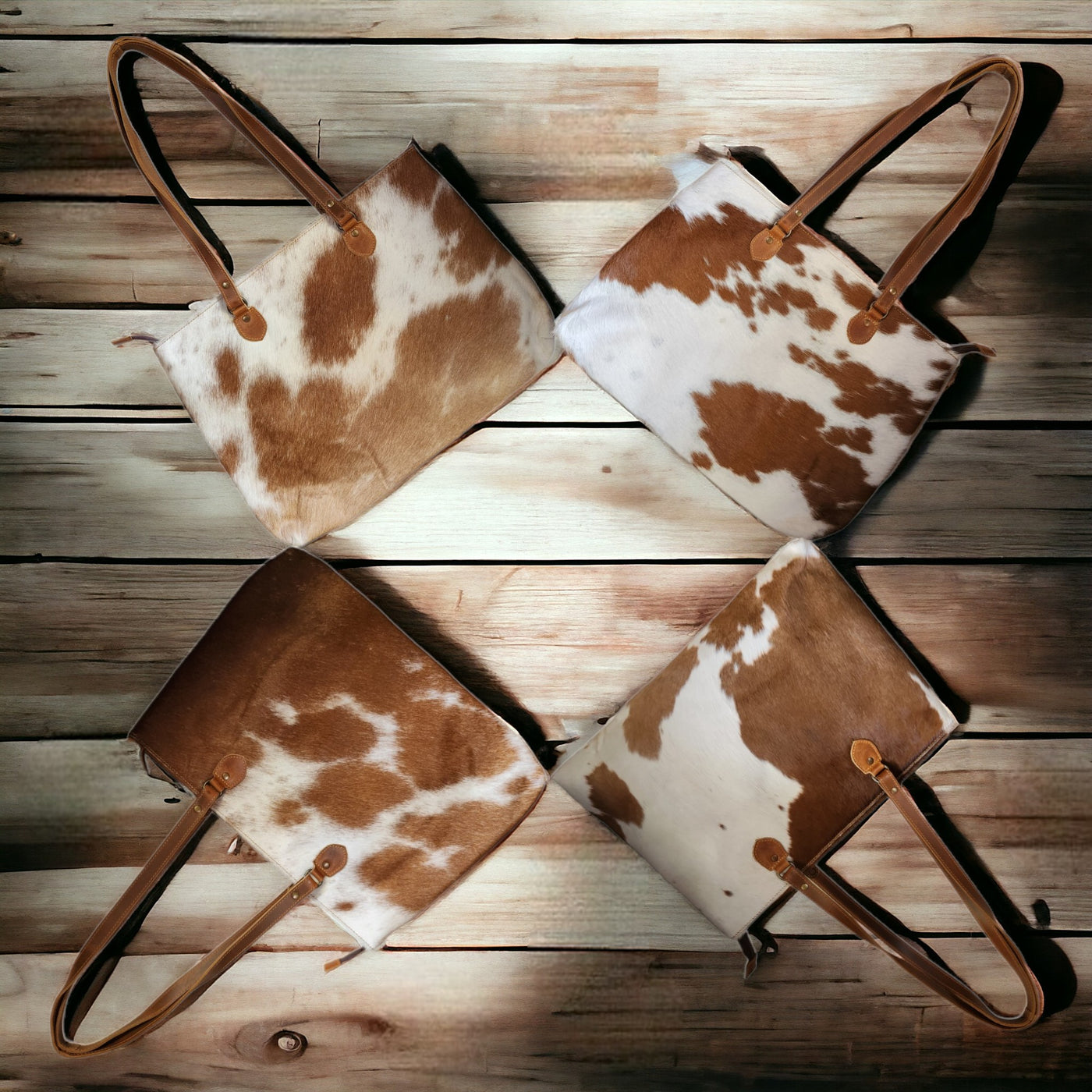 Bundle Deal Highlands Cowhide Large Tote Saddle + Envelope Cowhide Large Wallet Saddle - Ranch Junkie Mercantile LLC 