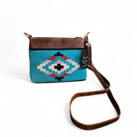 Catalina Handcrafted Saddle Blanket And Vintage Leather Crossbody - Ranch Junkie Mercantile LLC 