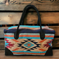 Southwestern Large Weekender Travel Bag Duffle Bag Boho Travel Bag- The Cheyenne Go West Weekender - Ranch Junkie Mercantile LLC 