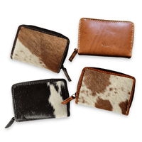 Cowhide Credit Card Wallet Cowhide Wallet Small Leather Highlands Wallet - Ranch Junkie Mercantile LLC 