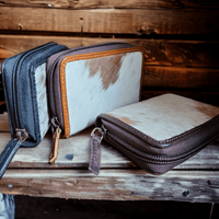 Bundle Deal Highlands Cowhide Crossbody Purse + Cowhide Credit Card Wallet - Ranch Junkie Mercantile LLC 