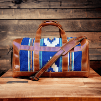 Bundle Deal-Dakota Southwestern Handwoven Wool Leather Weekender + Dakota Handwoven Wool Tote Purse - Ranch Junkie Mercantile LLC 