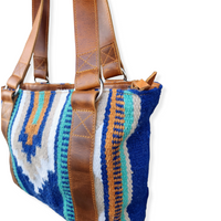 Bundle Deal Dakota Wool Southwestern Aztec Large Weekender Duffel Bag + Handwoven Wool Tote Purse - Ranch Junkie Mercantile LLC 