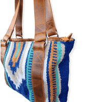 Bundle Deal-Dakota Southwestern Handwoven Wool Leather Weekender + Dakota Handwoven Wool Tote Purse - Ranch Junkie Mercantile LLC 