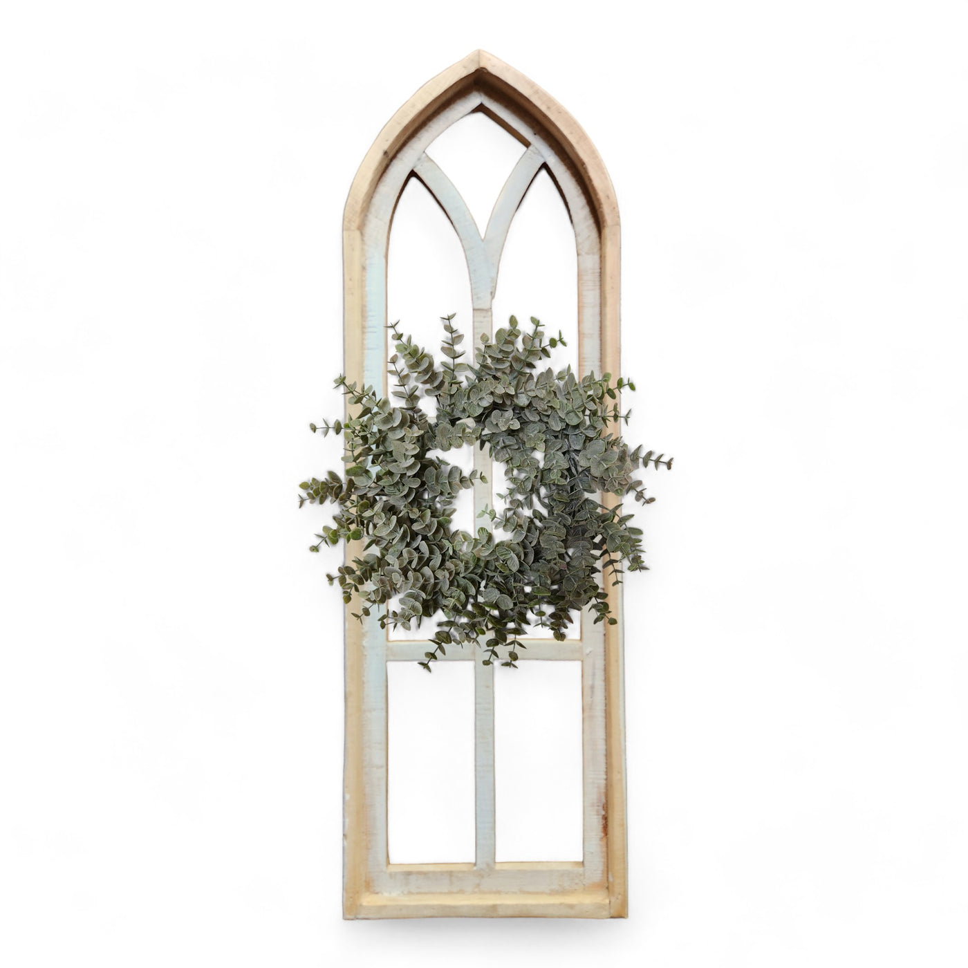 37" X 12" Farmhouse Wooden Wall Window Arches -Rustic Cathedral Wood Window- Dandelion - Ranch Junkie Mercantile LLC 