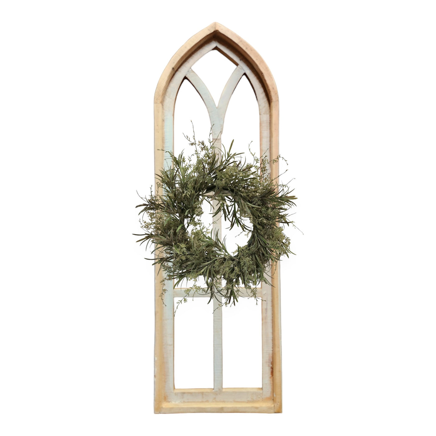 37" X 12" Farmhouse Wooden Wall Window Arches -Rustic Cathedral Wood Window- Dandelion - Ranch Junkie Mercantile LLC 