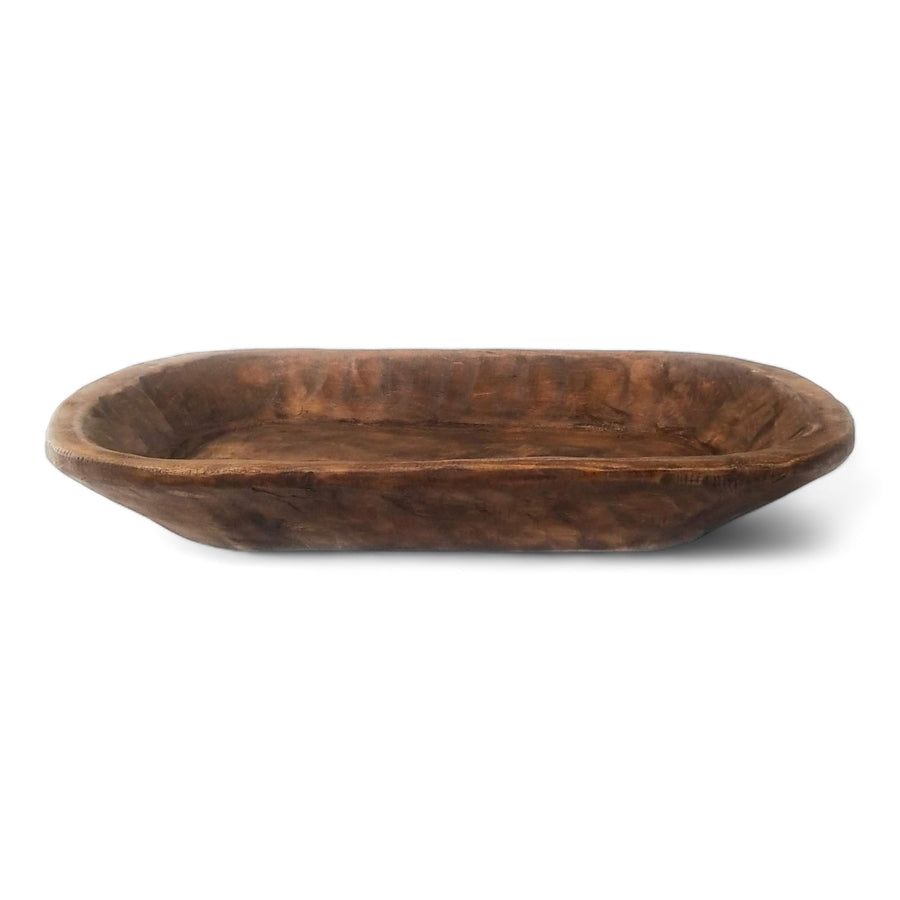 19"-22" Long Decorative Wood Dough Bowl - The Weston Dough Bowl - Ranch Junkie Mercantile LLC 