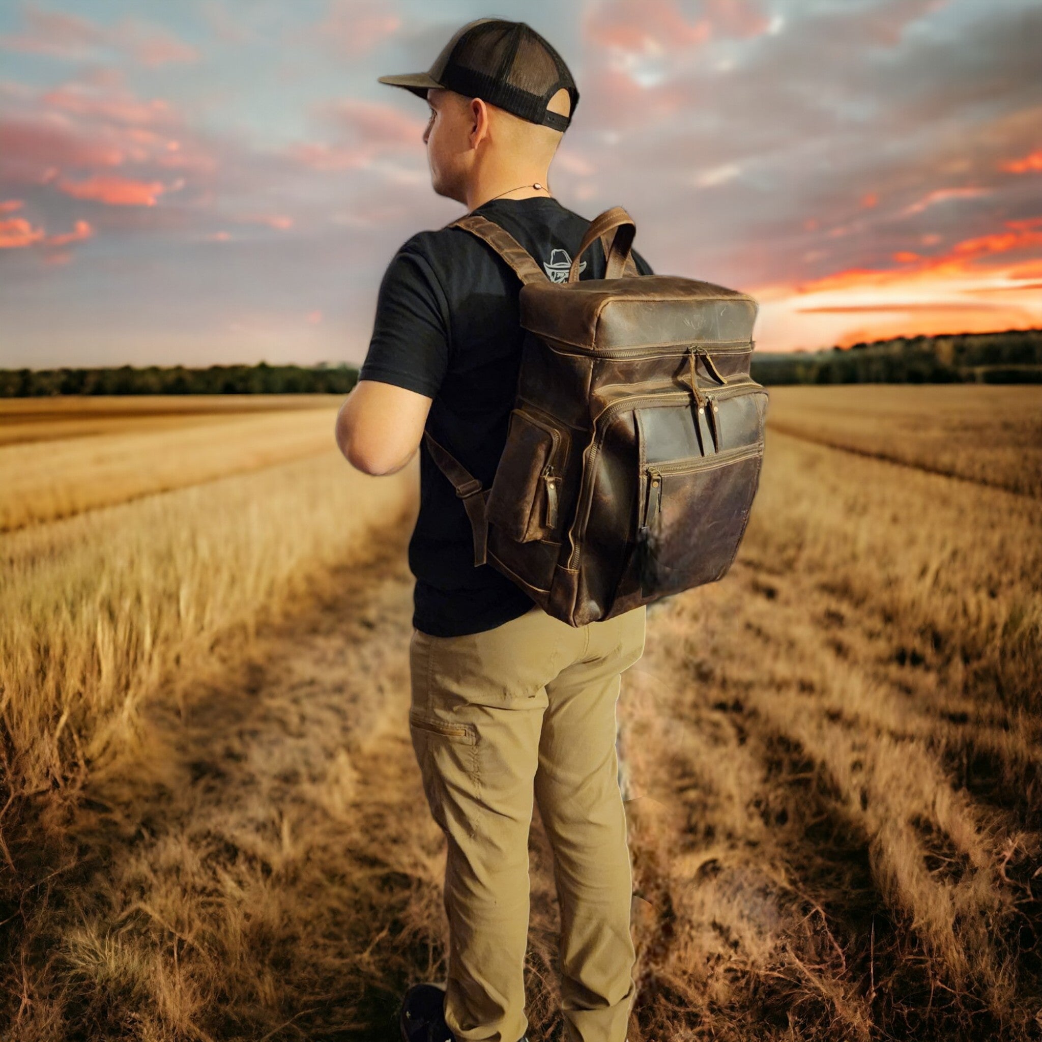 Denali Vintage Leather Backpack Traveling Backpack 8018834358531