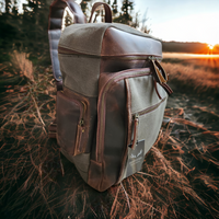 Bundle Deal Canvas/Leather Drifter Backpack + Toiletry Bag Army Green - Ranch Junkie Mercantile LLC 