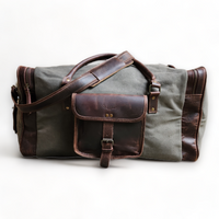 Bundle Deal Canvas/Leather Drifter Weekender Duffel Bag Army Green + Drifter Backpack - Ranch Junkie Mercantile LLC 