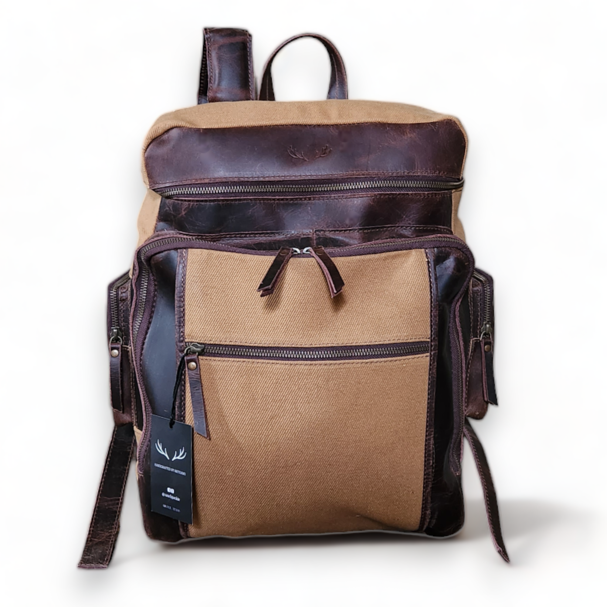 Bundle Deal Canvas/Leather Drifter Weekender Duffel Bag Tan + Drifter Backpack - Ranch Junkie Mercantile LLC 