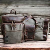 Bundle Deal Canvas/Leather Drifter Weekender Duffel Bag Army Green + Drifter Backpack - Ranch Junkie Mercantile LLC 