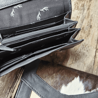 Bundle Deal -The Highlands Cowhide Large Tote Black + Envelope Cowhide Large Wallet Black - Ranch Junkie Mercantile LLC