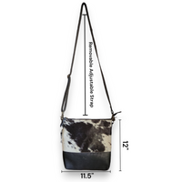 Bundle Deal Highlands Black Cowhide Crossbody Purse + Cowhide Credit Card Wallet - Ranch Junkie Mercantile LLC 