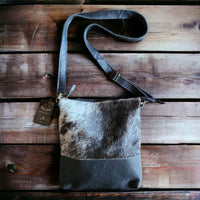 Sample Sale Highlands Genuine Cowhide Large Black Crossbody Bag Crossbody Purse #2 - Ranch Junkie Mercantile LLC 