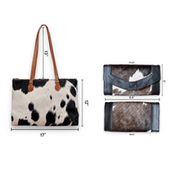 Bundle Deal -The Highlands Cowhide Large Tote Black + Envelope Cowhide Large Wallet Black - Ranch Junkie Mercantile LLC