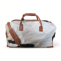 Sample Sale Highlands Saddle Tricolor Large Genuine Cowhide Weekender Cowhide Duffel #6 - Ranch Junkie Mercantile LLC 