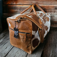 Sample Sale Highlands Saddle Large Genuine Cowhide Weekender Cowhide Duffel #10