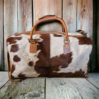 Sample Sale Highlands Saddle Large Genuine Cowhide Weekender Cowhide Duffel #9