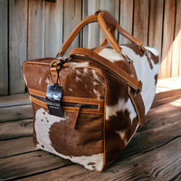 Sample Sale Highlands Saddle Large Genuine Cowhide Weekender Cowhide Duffel #9