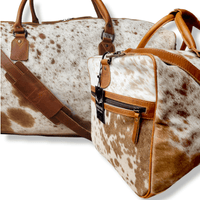 Bundle Deal Highlands Large Genuine Cowhide Weekender Duffel Saddle+ Crossbody Purse Saddle - Ranch Junkie Mercantile LLC 