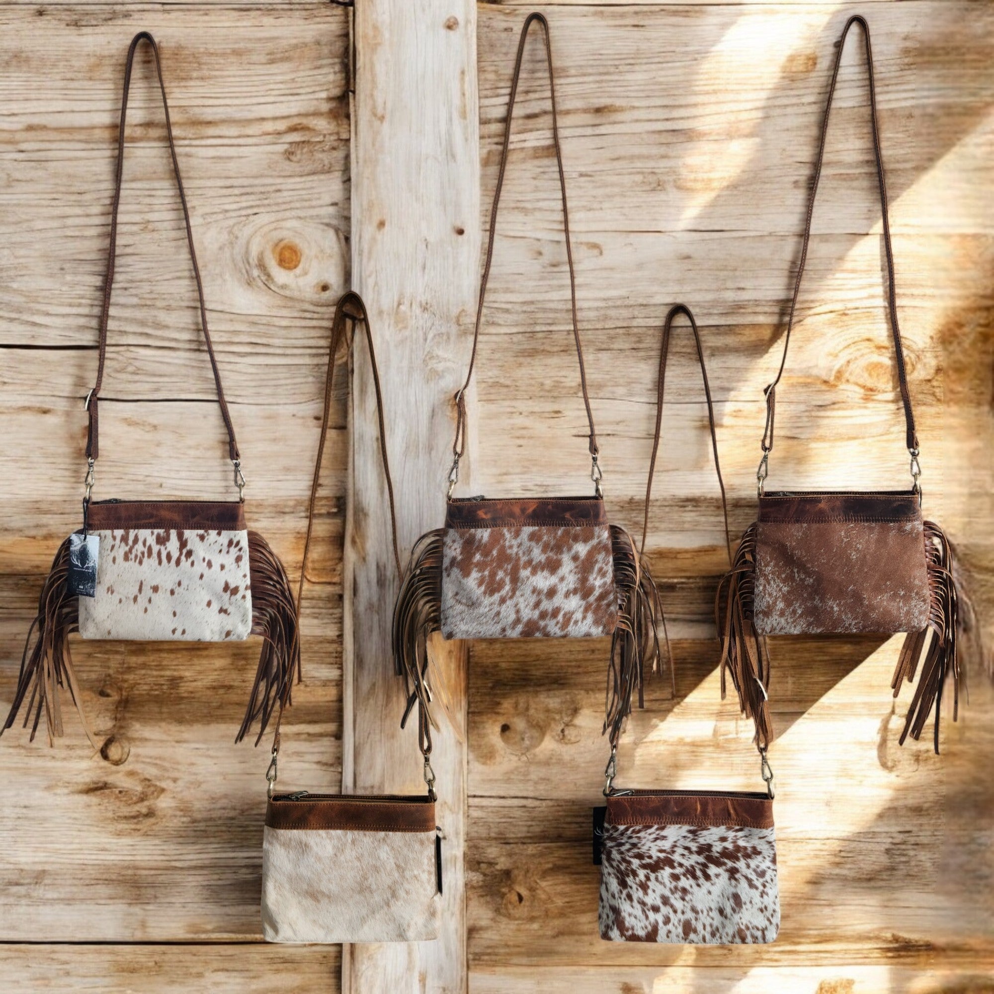 Highlands Handcrafted Cowhide And Vintage Leather Crossbody- Cowhide Crossbody - Ranch Junkie Mercantile LLC 