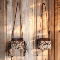 Highlands Handcrafted Cowhide And Vintage Leather Crossbody- Cowhide Crossbody - Ranch Junkie Mercantile LLC 