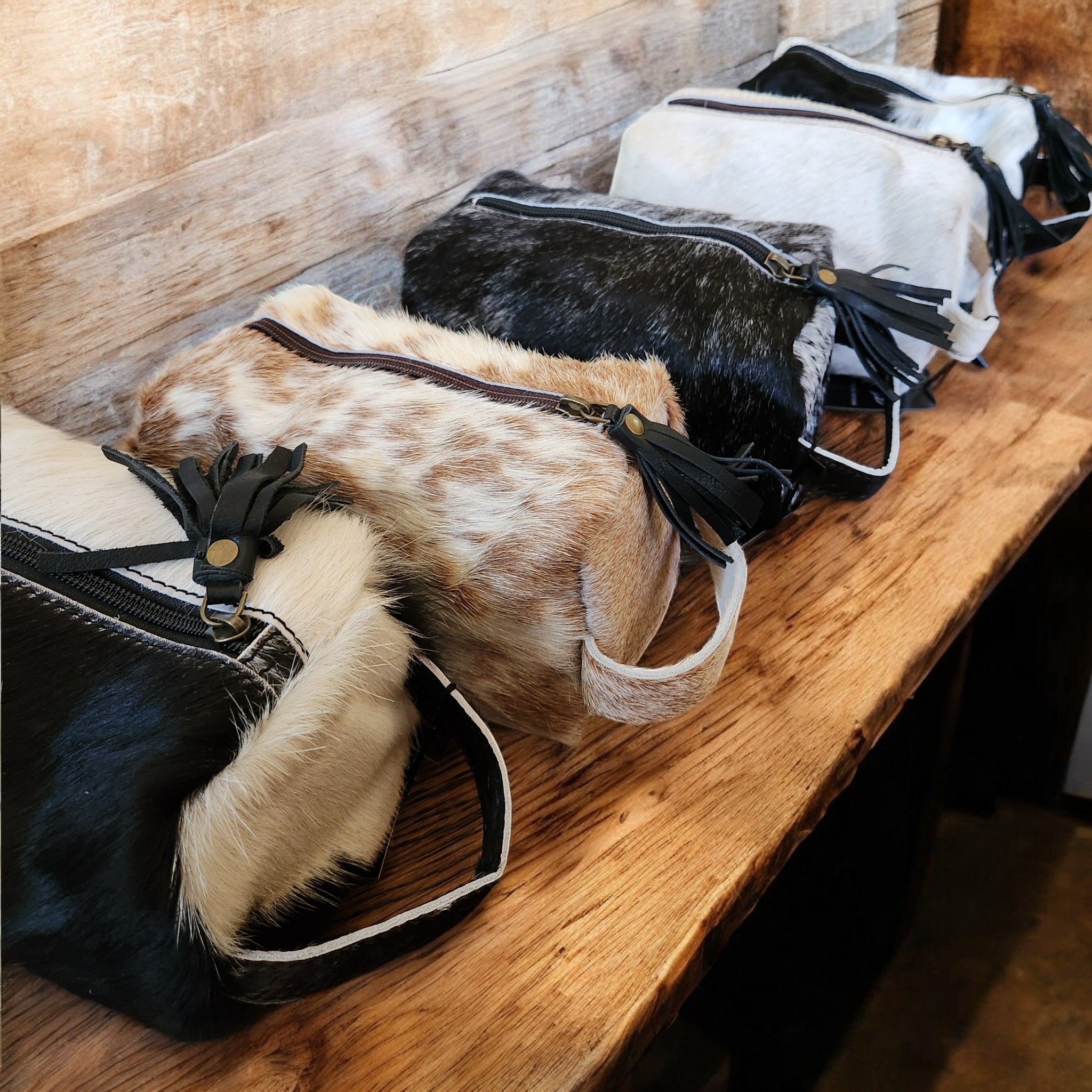 Genuine Cowhide Handcrafted Cosmetic Pouch Highlands Cowhide Makeup Bag - Ranch Junkie Mercantile LLC 