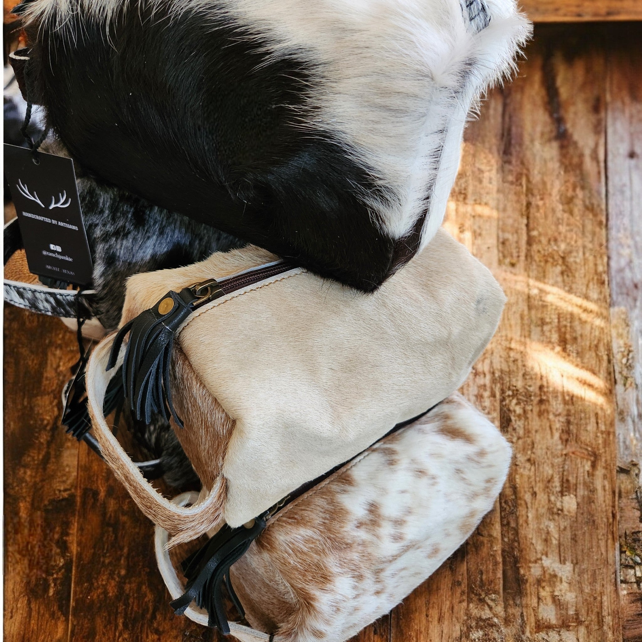 Cowhide cosmetic bag sale