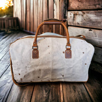 Sample Sale Highlands Saddle Large Genuine Cowhide Weekender Cowhide Duffel #12 - Ranch Junkie Mercantile LLC 