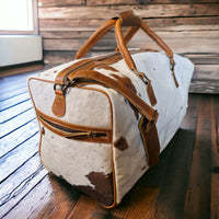 Sample Sale Highlands Saddle Large Genuine Cowhide Weekender Cowhide Duffel #12 - Ranch Junkie Mercantile LLC 