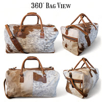 Sample Sale Highlands Saddle Large Genuine Cowhide Weekender Cowhide Duffel #13 - Ranch Junkie Mercantile LLC 