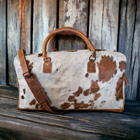 Sample Sale Highlands Saddle Large Genuine Cowhide Weekender Cowhide Duffel #11 - Ranch Junkie Mercantile LLC 