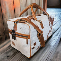 Sample Sale Highlands Saddle Large Genuine Cowhide Weekender Cowhide Duffel #11 - Ranch Junkie Mercantile LLC 