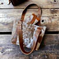 Bundle Deal -The Highlands Cowhide Tote Purse Saddle + Envelope Cowhide Large Wallet Saddle - Ranch Junkie Mercantile LLC