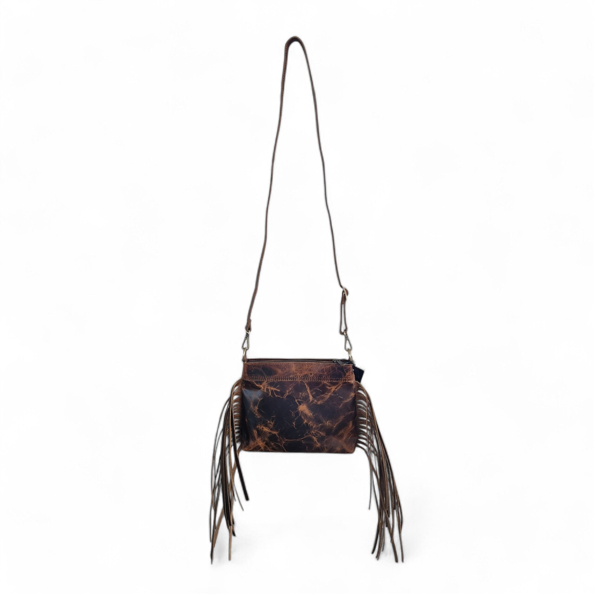 Highlands Handcrafted Cowhide And Vintage Leather Crossbody- Cowhide Crossbody - Ranch Junkie Mercantile LLC 