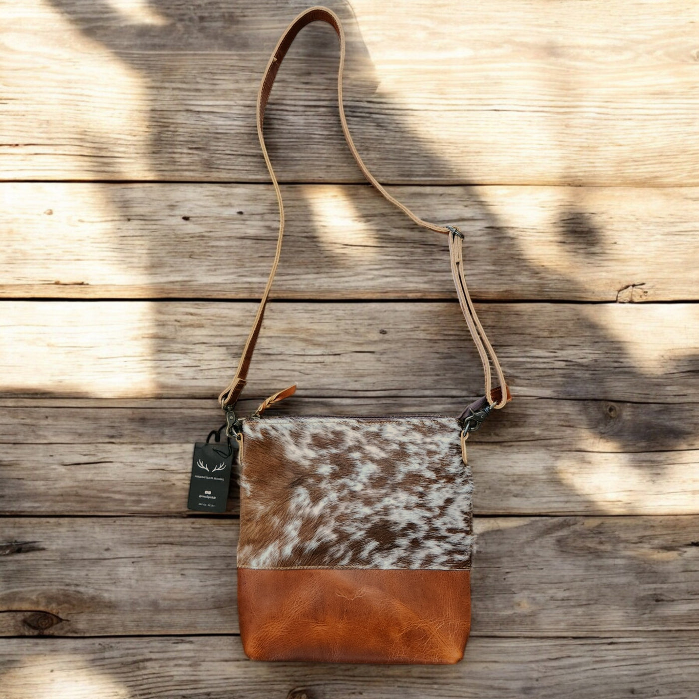 Sample Sale Highlands Genuine Cowhide Large Saddle Crossbody Bag Crossbody Purse #2 - Ranch Junkie Mercantile LLC 