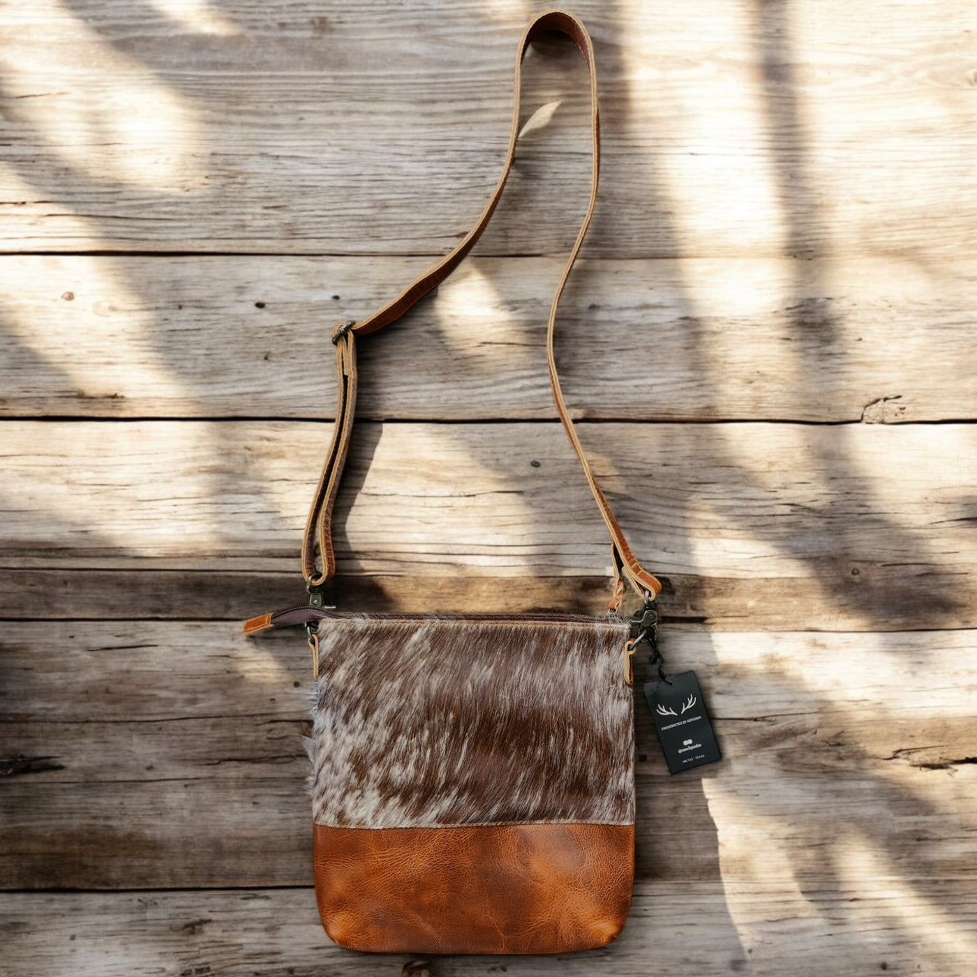 Sample Sale Highlands Genuine Cowhide Large Saddle Crossbody Bag Crossbody Purse #2 - Ranch Junkie Mercantile LLC 