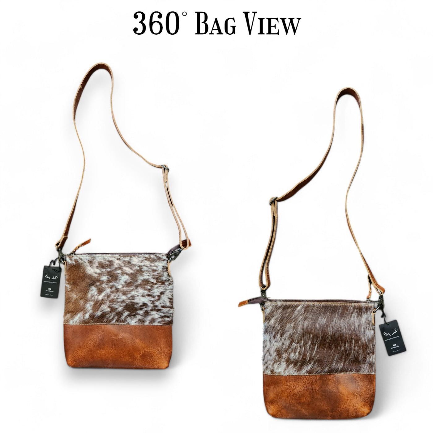 Sample Sale Highlands Genuine Cowhide Large Saddle Crossbody Bag Crossbody Purse #2 - Ranch Junkie Mercantile LLC 