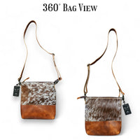 Sample Sale Highlands Genuine Cowhide Large Saddle Crossbody Bag Crossbody Purse #2 - Ranch Junkie Mercantile LLC 