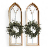 Ivory Point Farmhouse Wooden Wall Window Arches Set of 2 -3 Sizes - Rustic Cathedral Wood Windows - Ranch Junkie Mercantile LLC 