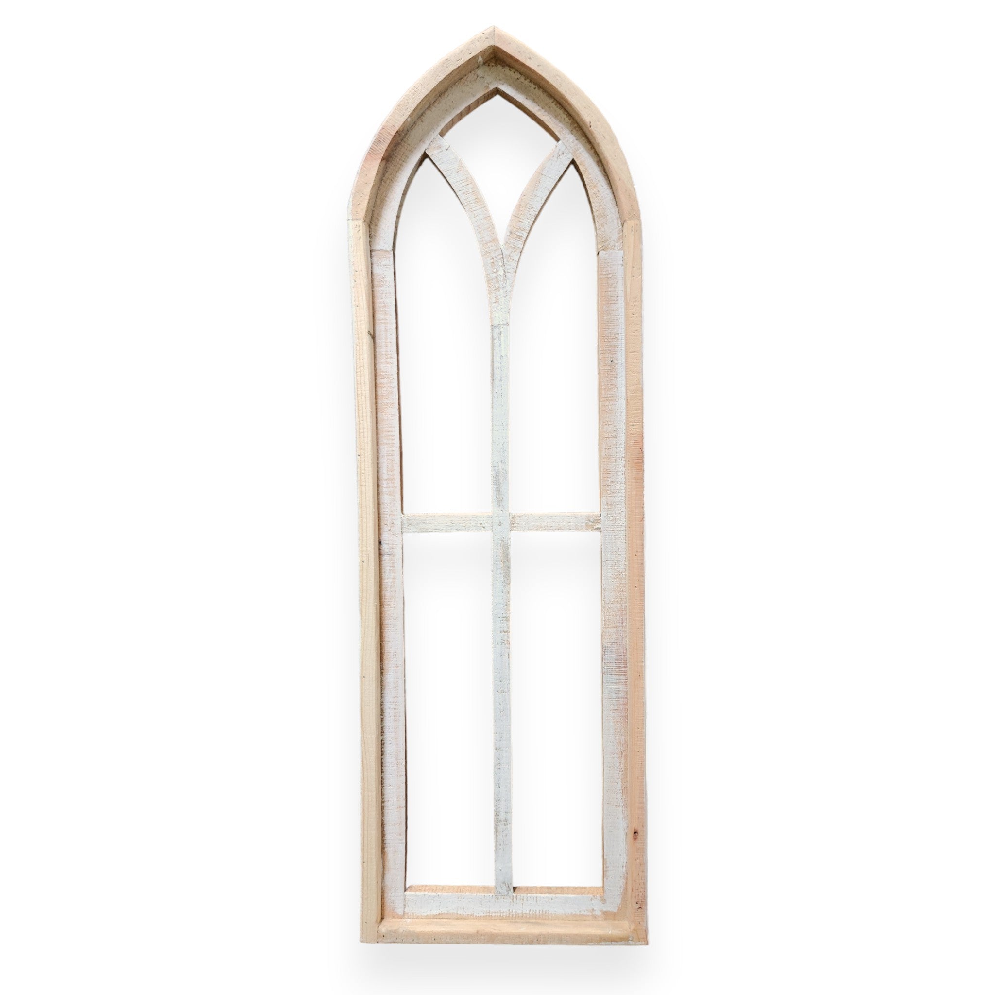 The Ivory Point Farmhouse Wooden Wall Window Arch Single -3 Sizes Cathedral